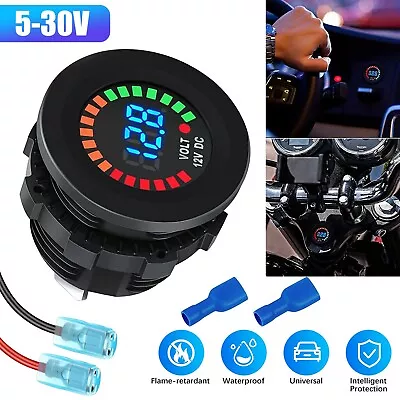 12V LED Digital Voltmeter Voltage Meter Battery Gauge Car Boat Marine Waterproof • $11.48