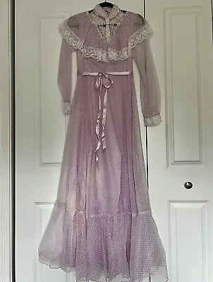 VTG 80's Lilac Purple  Prom/Costume/Bridesmaid Fit Flare Dress Women's Size 7/8 • $49.99