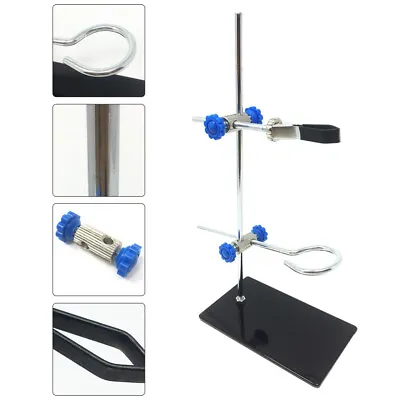  Metal Mini Iron Stand Retort Ring Clamp Laboratory Equipment Kit • £19.89