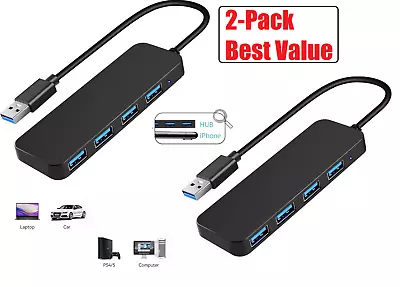 2-Pack USB 3.0 4-Port USB Hub USB Splitter USB Expander For Laptop Flash Drive • $10.99