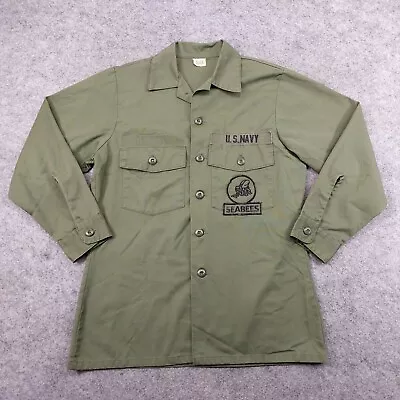 VTG Vietnam Military USN Seabees Special Forces Shirt 15.5X31 M 6405-00-615-0005 • $28.88