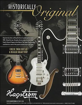Hagstrom Viking Baritone Tremar Super Swede Guitar Advertisement 8 X 11 Ad Print • $4