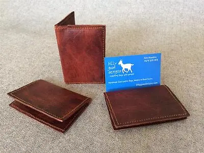 Leather Wallet Card Business Card WCC Handmade Goat Leather • $12.40