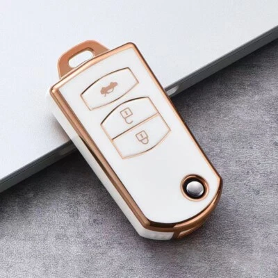 $18.99 • Buy TPU Remote Flip Key Cover Case For MAZDA 3 2 6 MPS SP23 CX7 CX9 3Button Beige