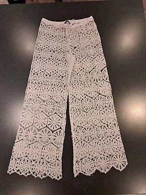 Calzedonia Women's Crochet Cover Up Pants White Size 8 • £12