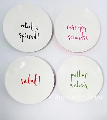 Kate Spade Melamine Tidbit Appetizer Dessert 6 Inch Plates Multicolor Set Of 4 • $13.98