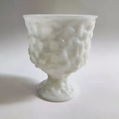 Vintage 1960s E. O. Brody Co. White Crinkle Milk Glass Urn Planter Vase • $11.99