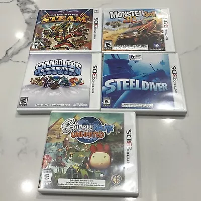 (5)Games Skylanders Scribblenauts STEAM Steel Diver 4x4 (3DS) CIB Bundle Lot • $24.90