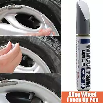 $9 • Buy Silver Alloy Wheel Touch Up Pen Repair Paint Pen W / Brush Curbing Scratch Maker