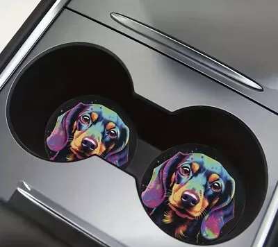 Car /cup Holder Coaster  Drinking Mat|dachshund Dog X2 • $6.50