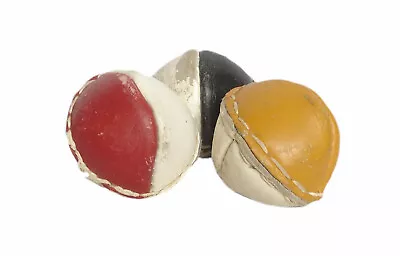 Vintage Leather And Sand Medicine Balls Physlcal Education Balls Set Of 3 • $45