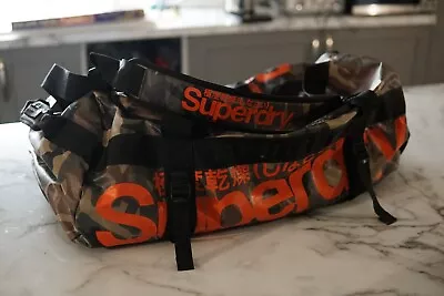 £40 • Buy SuperDry Orange Green Camo Bag  Gym Travel Sport Bag Duffel Extra Large Size