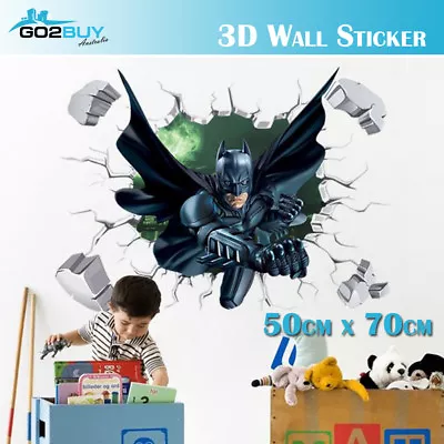 3D Wall Stickers Removable The Avengers Batman Broken Wall Kid Boy Room A Boy • $14.99
