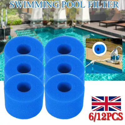 12X Washable Foam Filter For Bio VI / All Lay-Z-Spa Models / Intex S1 Sponge UK • £6.45