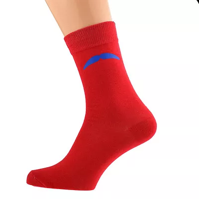 Red Socks With Blue Moustache Size 5-12 X6N010 • $6.30