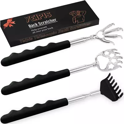 Back Scratcher Extendable Metal Portable Telescoping With Rubber Handles 3 Pack • $9.49