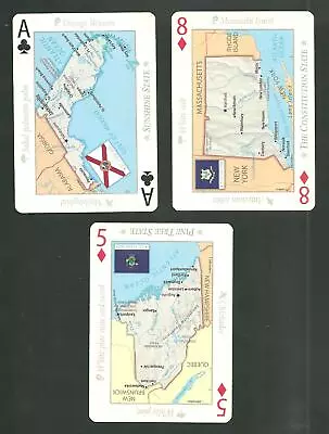 Lot Of 3 Different Terra Carta USA Playing Cards Maine New York & Florida • $4.95