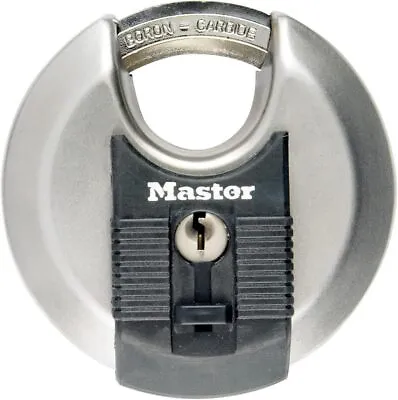 MASTER LOCK Heavy Duty Disc Padlock Security Level 8/10 Outdoor Keyed Sta... • £20