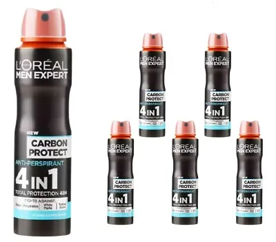 L'Oreal Men Expert Carbon Protect 48H Anti-Perspirant Deodorant 250ml  X 6 • £24.07