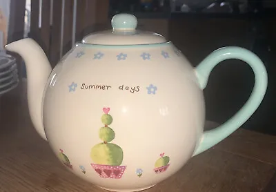 David Mason Design Large Teapot Home Sweet Home - Summer Days - Hand Crafted VGC • £9.95