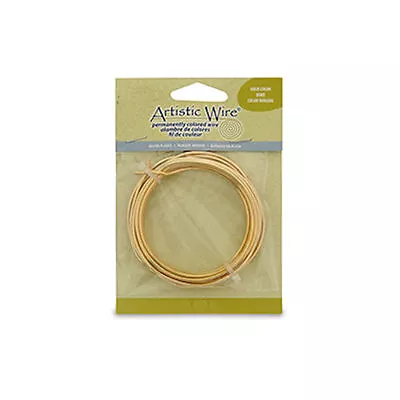 Beadalon Artistic Wire 16 Gauge (1.3 Mm) Silver Plated Gold Color 10 Ft • £13.99