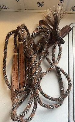 Jose Ortiz 5/8  Mane Hair Split Reins 8 Ft - Chestnut Sorrel White Blk & Wht • $159.99