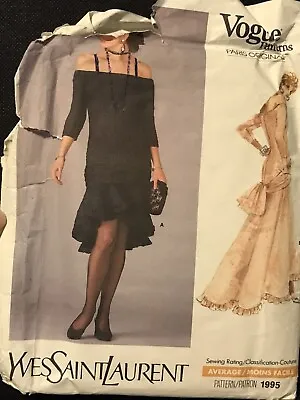 Vintage Vogue Pattern Yves Saint Laurent Pattern 1995 Unused Sz 12 14 16 Dress • $18