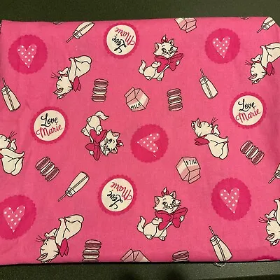 Marie Loves Milk Disney Aristocat Pink Cat Kitten Fabric 27”x40” Raw Edge • £5.77