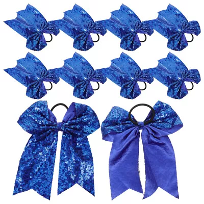  10 Pcs Cloth Child Cheerleading Hair Accessories Softball Gifts Team Bow • £15.19