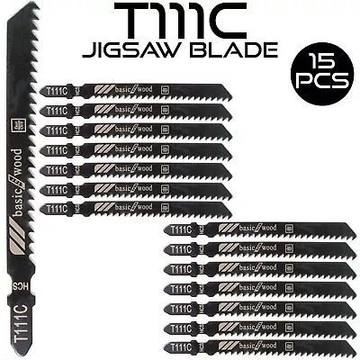 20x Jigsaw Blades T111C Clean Cut For Wood HCS 8TPI For Dewalt Bosch Makita • £5.95