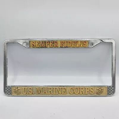 Semper Fidelis USMC Marines Marine Corps Metal License Plate Frame Front Or Rear • $19.95