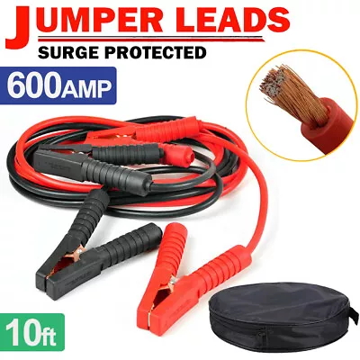 Jumper Booster Cables 10FT 2ga Jumper Leads Car Truck Tractor Van Clamps Start • $27.95