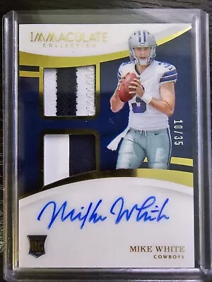 2018 Panini Immaculate Signature Patches Rookie  Mike White /35 • $15