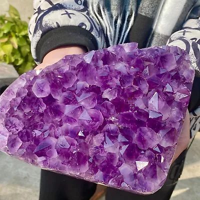 8.84LB Natural Amethyst Rough Stone Uruguay Amethyst Cluster Block Amethyst Hole • $0.99