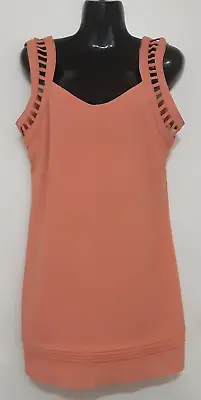 $16 • Buy Size L   /  Euro 42 / Size 14 Women's Coral Color Sleeveless 'lucy & Co' Dress