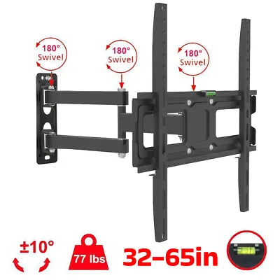 Heavy Duty TV Wall Mount Bracket Long Reach Swivel 32 40 43 49 50 55 60 65 Inch • £16.95