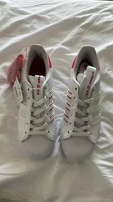 $50 • Buy ADIDAS ORIGINALS Superstar Hong Kong Holographic Leather Sneakers, UK 4