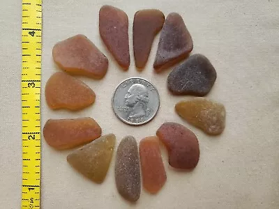 Genuine Beach Sea Glass Surf Tumbled Choco Brown Honey Ocean Frosted Pendants L2 • $17.99