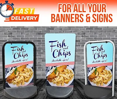 Fish & Chips Cafe Swinger PAVEMENT SIGN Shop Sign Kiosk Sign A BOARD • £79