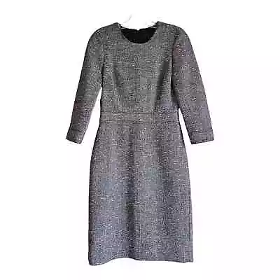 J. CREW Women's 0 Sheath Career Dress Tweed Black White Coral Wool Polyester • $27