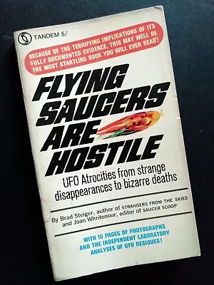 UFO Vintage Flying Saucers Are Hostile Alien Contact UAP 1967 First Edition Rare • £14.99