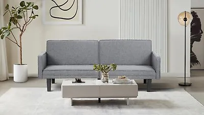 Loveseat Sofa Couch Mid Century ModernButton Tufted Seat CushionTrack Armrest • $150.99