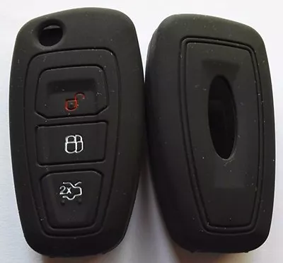 Black Silicone Car Flip Key Cover Suit Ford Ranger Focus Fiesta Mondeo 2012 2013 • $8.99