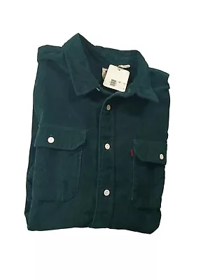 Levi's Men's Corduroy XXL Jacket Trucker Relaxed Fit Dark Green NWT • $52