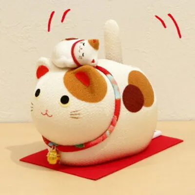 Maneki Neko Calico Chirimen Solar Powered Kyoto Relax Cat Bobble Tail Ryukodo • $71.53