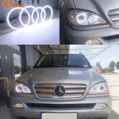 For Mercedes Benz M Class W163 ML Ultra Bright COB Led Angel Eyes Kit Halo Rings • $44.44