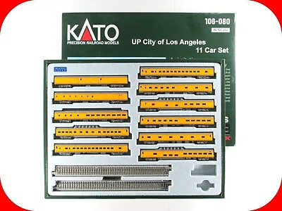 N Scale UNION PACIFIC *CITY Of LOS ANGELES* 11-Car Set -KATO 106-080 **LIGHTED** • $344.99