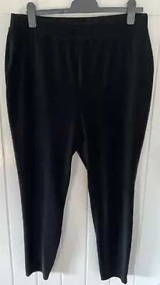 TU Black Ladies Velvet Elasticated Leisure  Trousers Size 16 BNW0T • £7.99