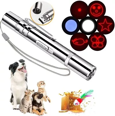 3 IN 1 Pet Cat Laser Pointer Toy Interactive Ultraviolet USB LED Light Torch • $10.99