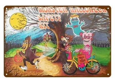 1977 Monster Cereal Halloween Safety Kit Metal Tin Sign Plaque Reproductions • £18.24